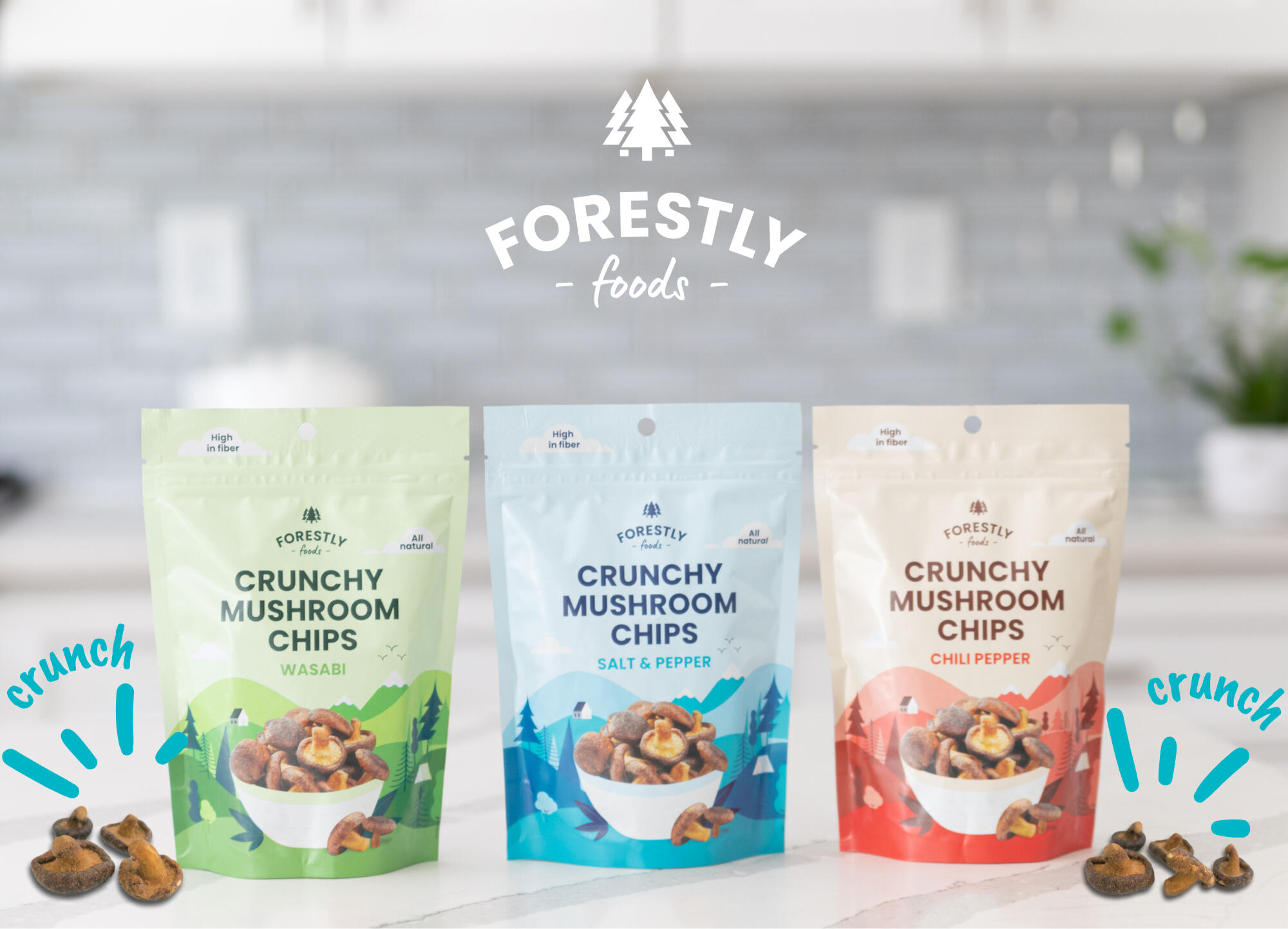 Forestly: Gourmet snacks (product, branding, packaging, retail)